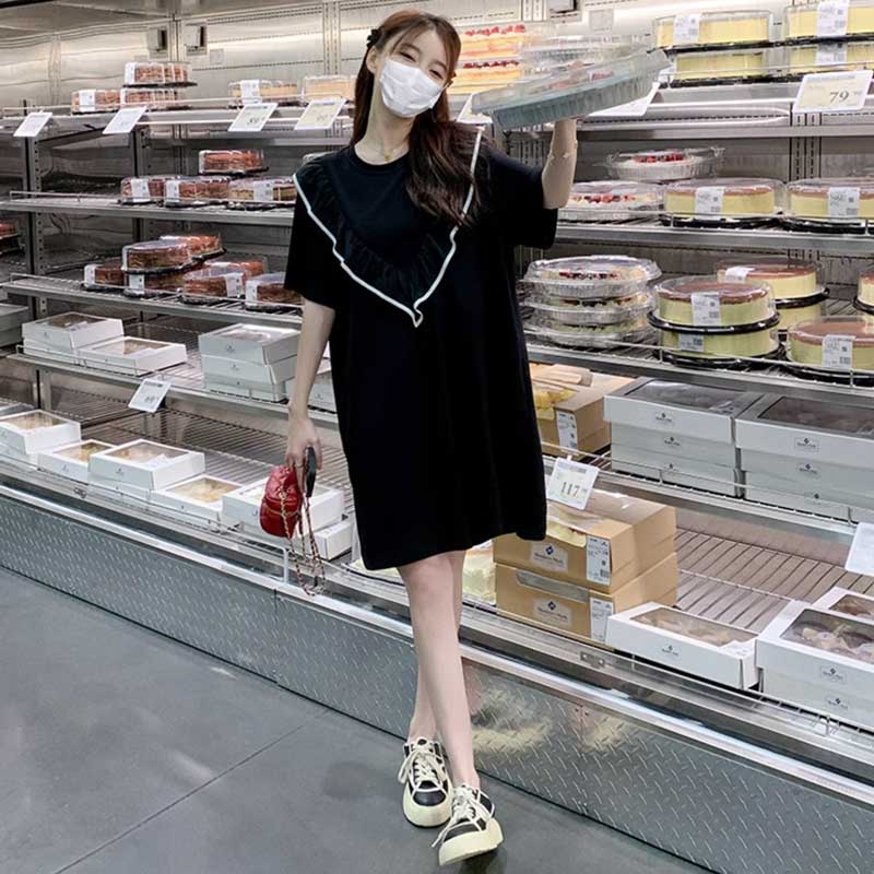 ブラックフリルワンピース