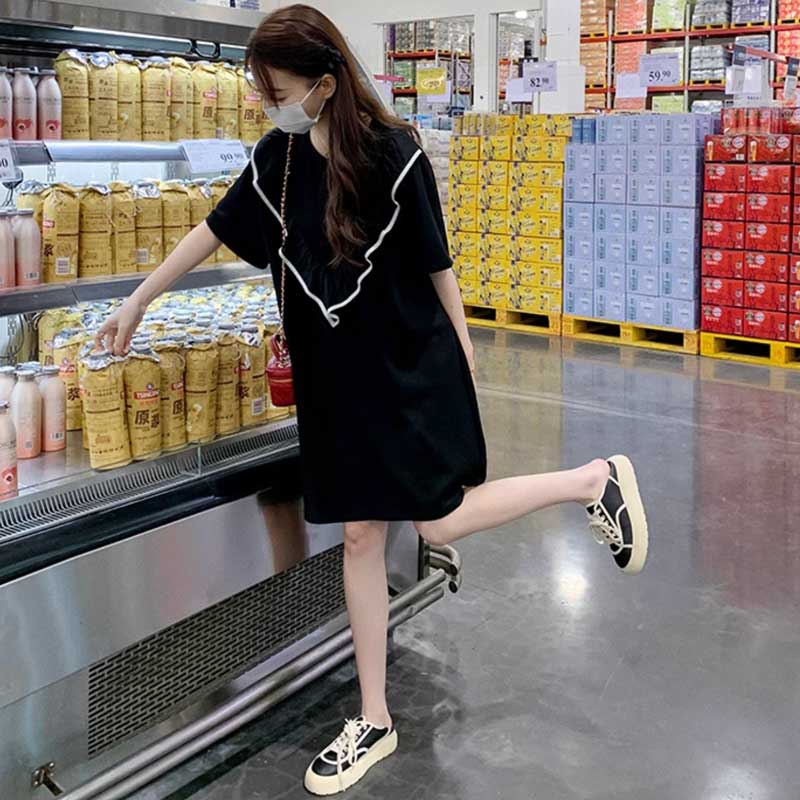 ブラックフリルワンピース