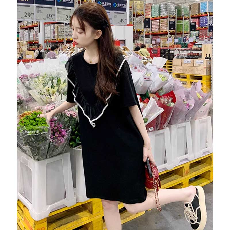 ブラックフリルワンピース