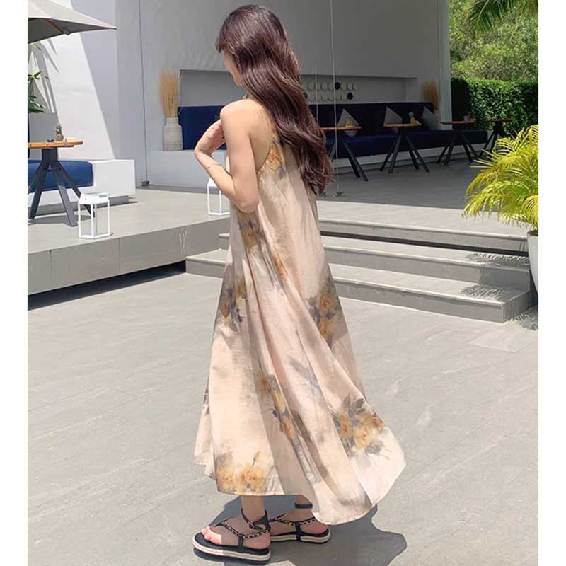 ホルターネックAラインワンピース