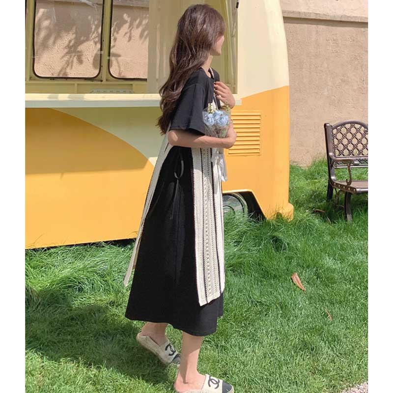 ストライプレイヤードワンピース