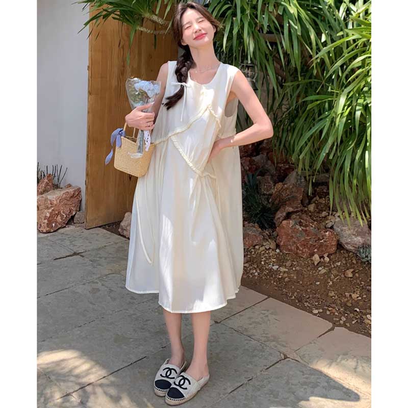 アイボリーノースリーブワンピース