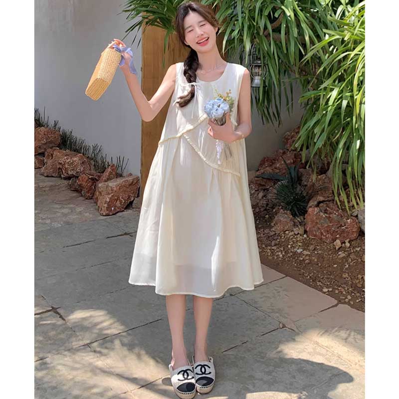 アイボリーノースリーブワンピース