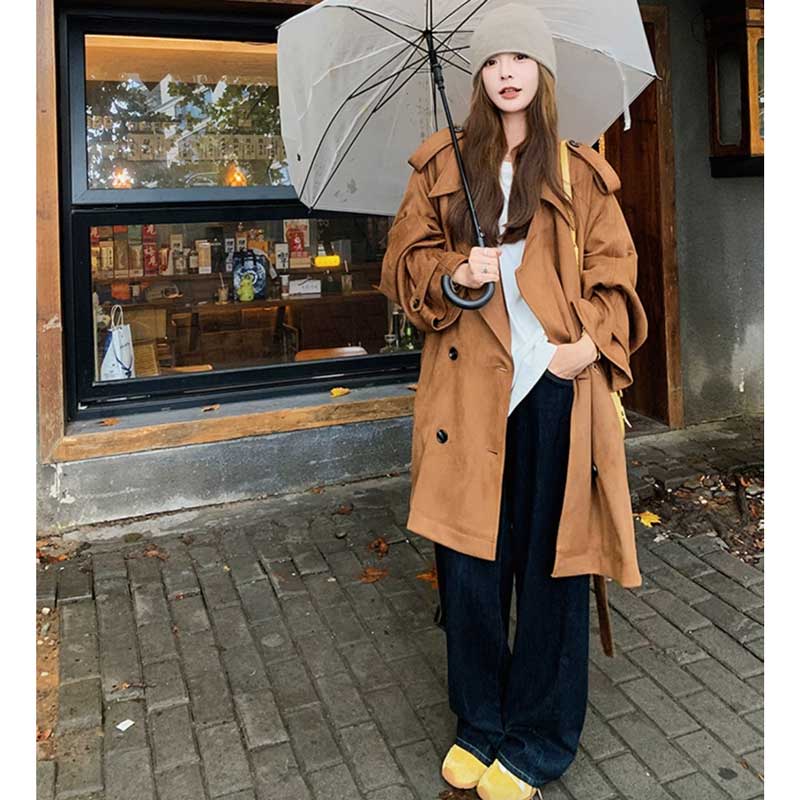 スエードトレンチコート