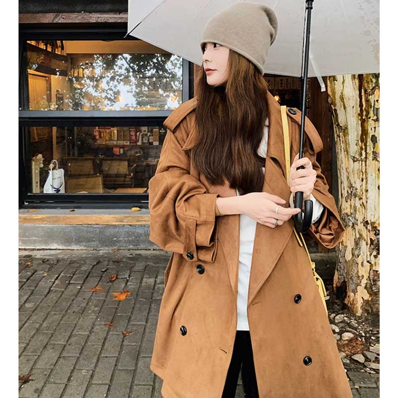 スエードトレンチコート