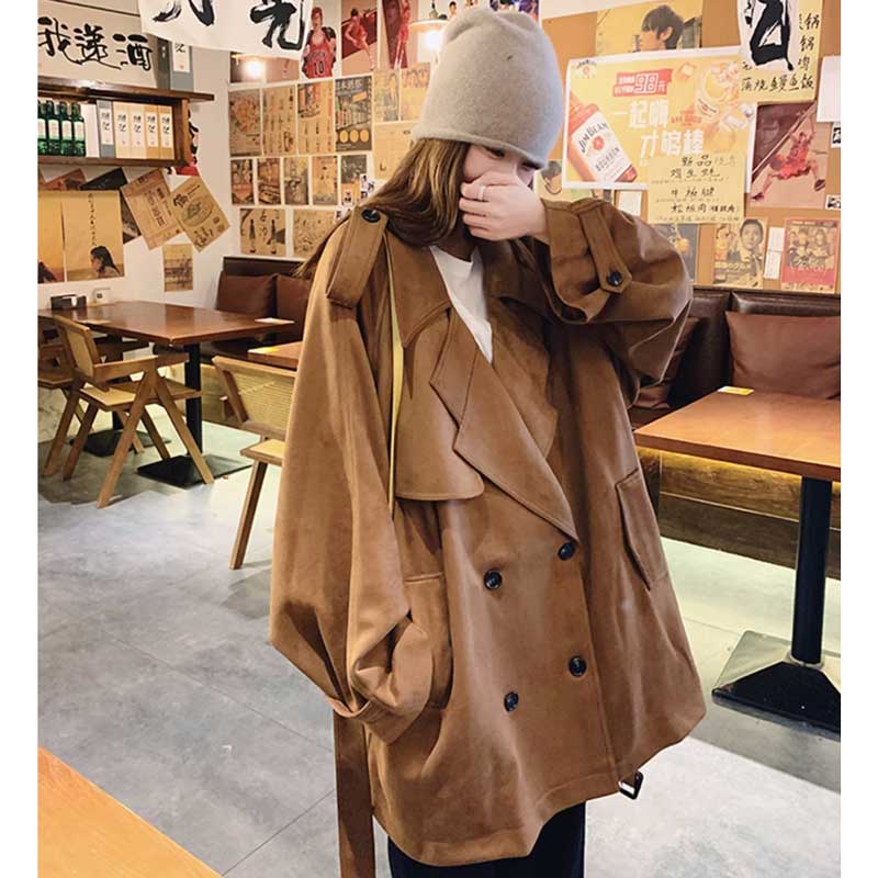 スエードトレンチコート