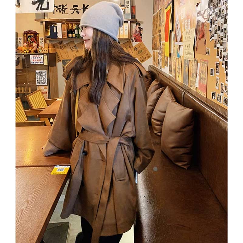 スエードトレンチコート