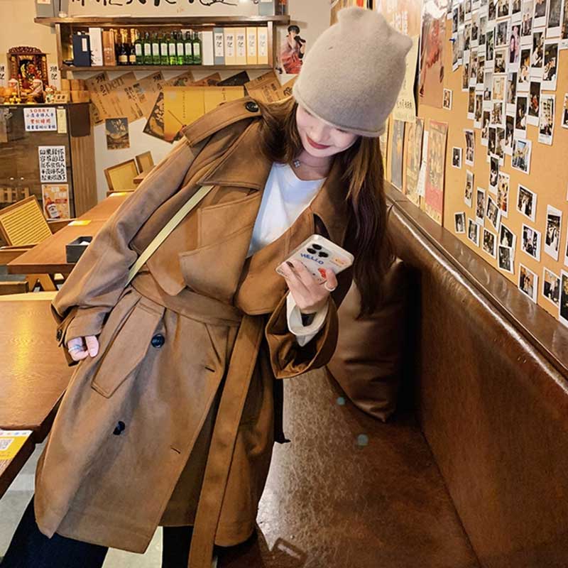 スエードトレンチコート