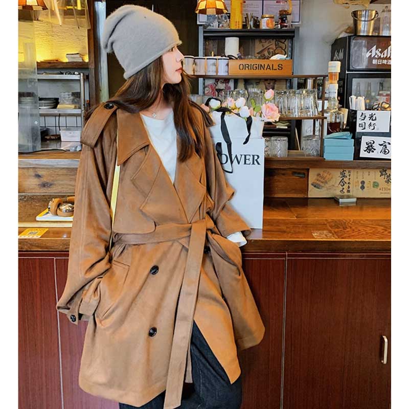 スエードトレンチコート