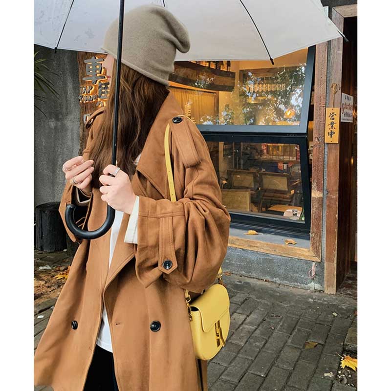 スエードトレンチコート