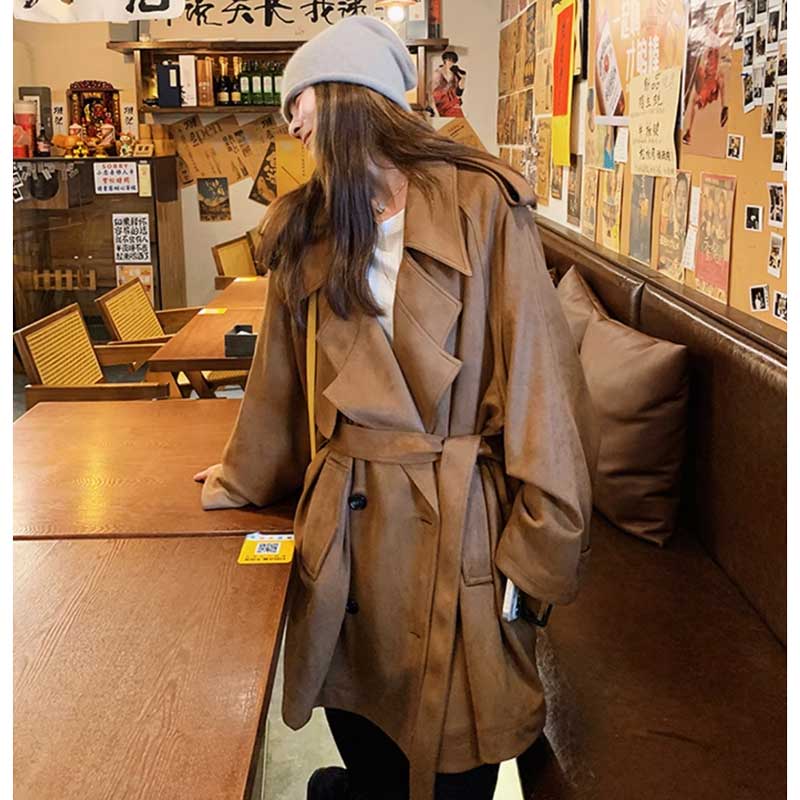 スエードトレンチコート