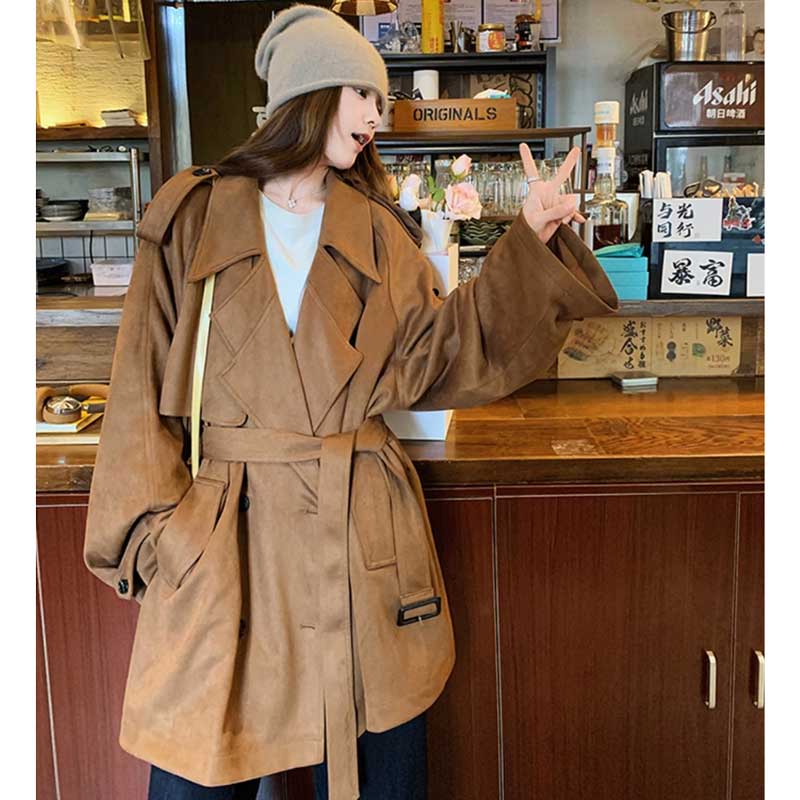 スエードトレンチコート