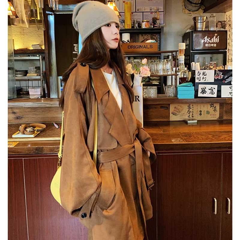 スエードトレンチコート