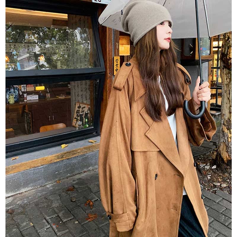 スエードトレンチコート