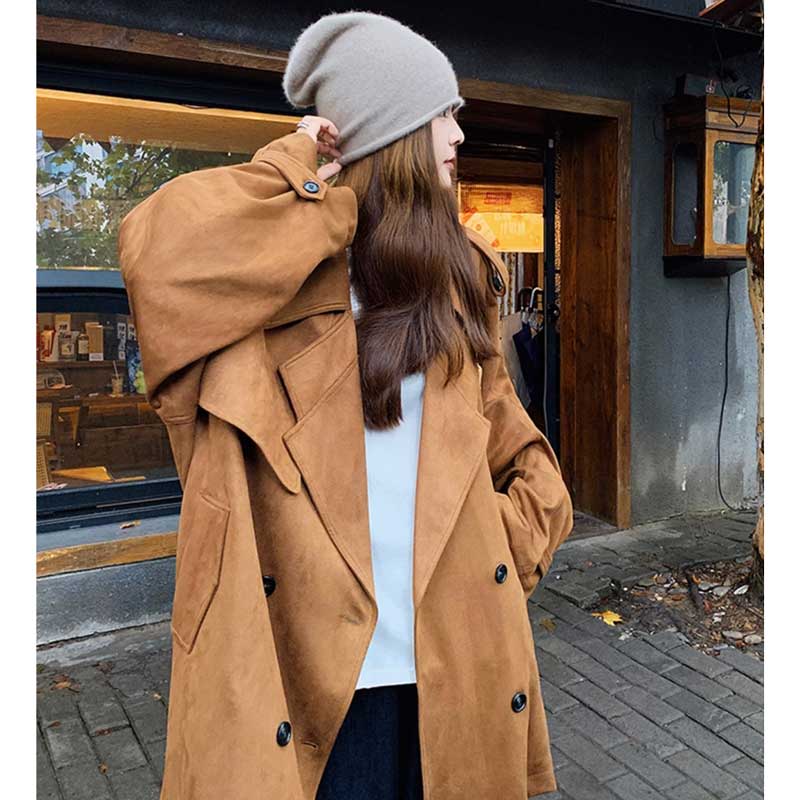 スエードトレンチコート