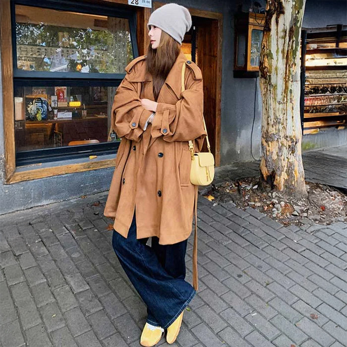 スエードトレンチコート