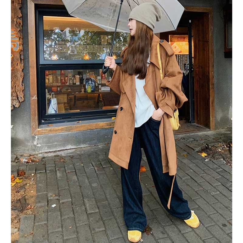 スエードトレンチコート