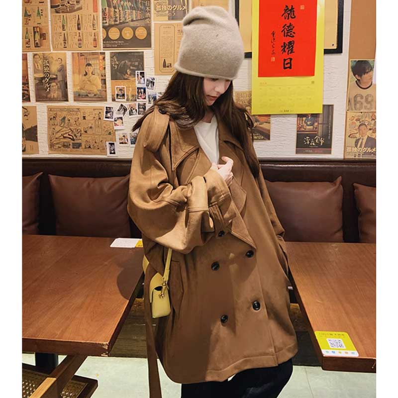 スエードトレンチコート