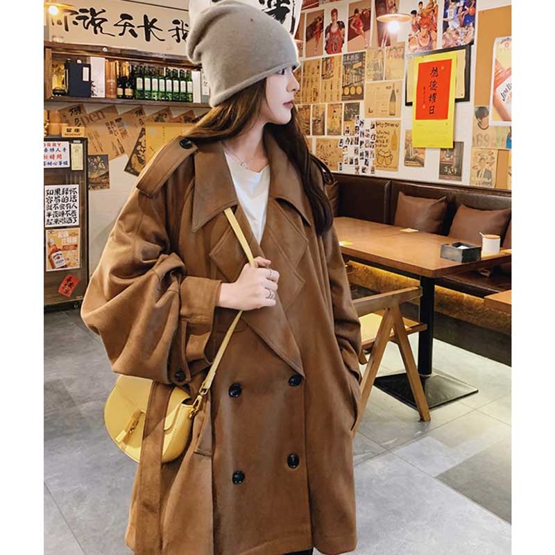 スエードトレンチコート