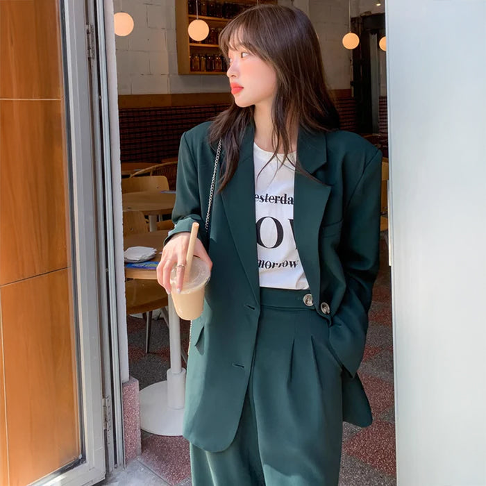 ダークグリーンセットアップスーツ