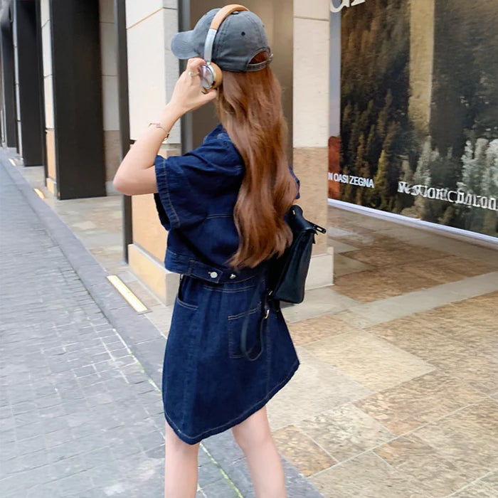 ワイドデニムワンピース(2colors)