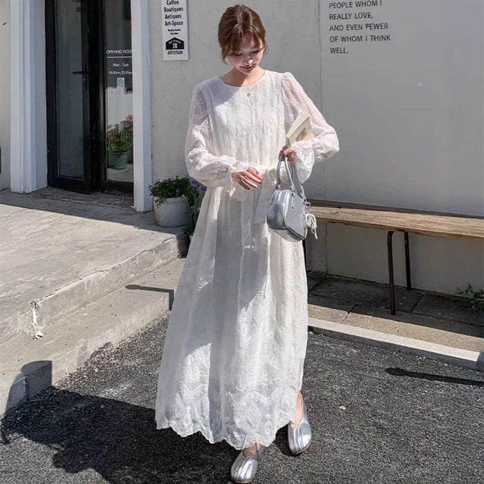 ウエストリボンレースワンピース