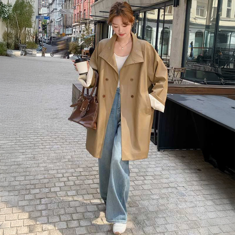 ミディ丈フェイクレザージャケット(2colors)