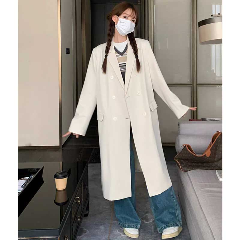 ダブルボタンロングジャケット