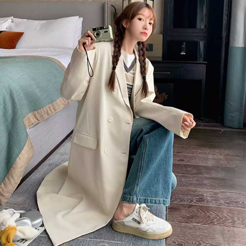 ダブルボタンロングジャケット