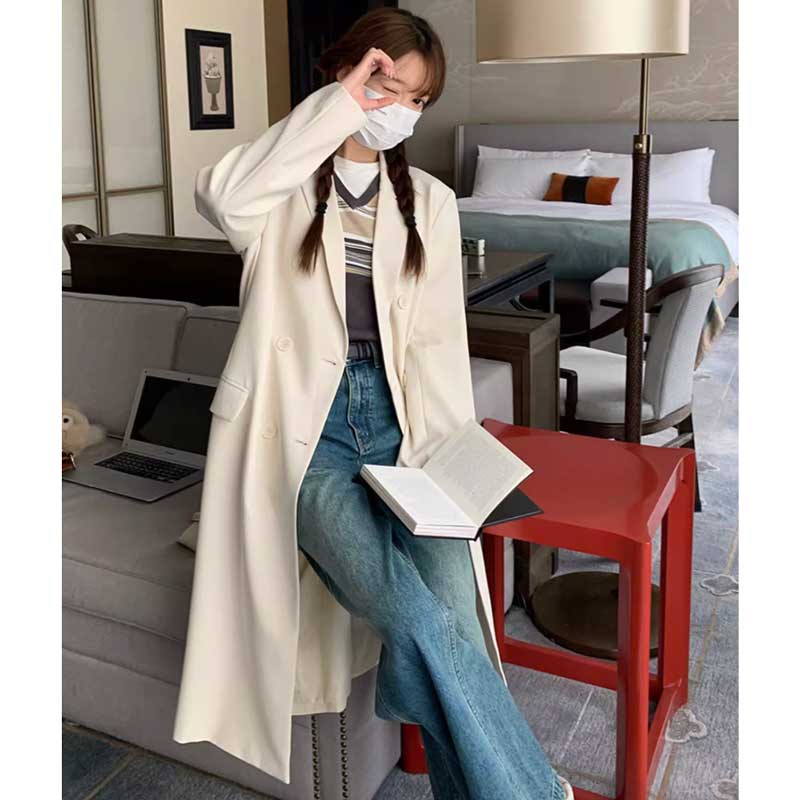 ダブルボタンロングジャケット