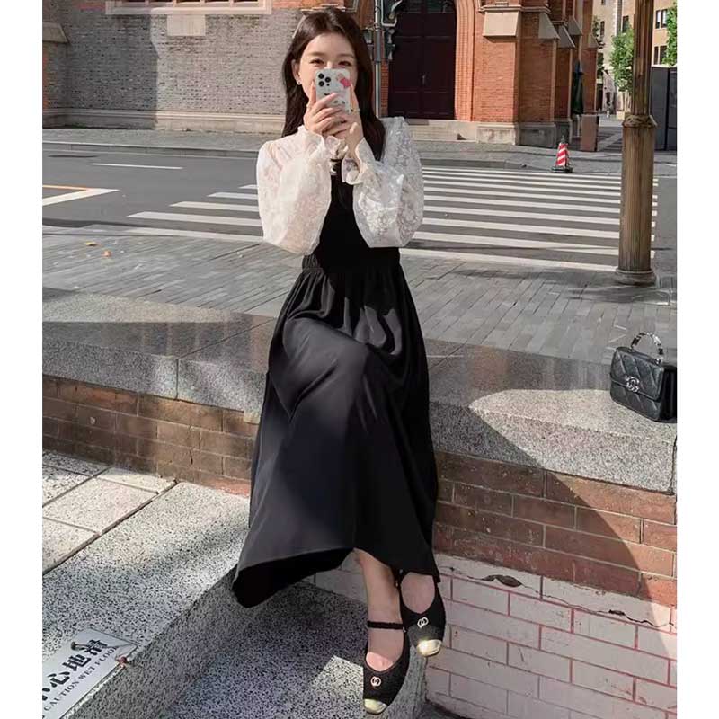 レーススリーブワンピース