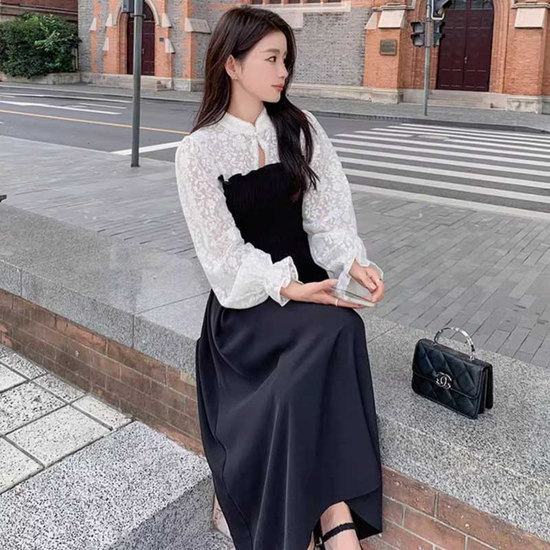 レーススリーブワンピース