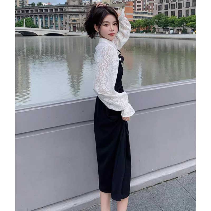 レーススリーブワンピース