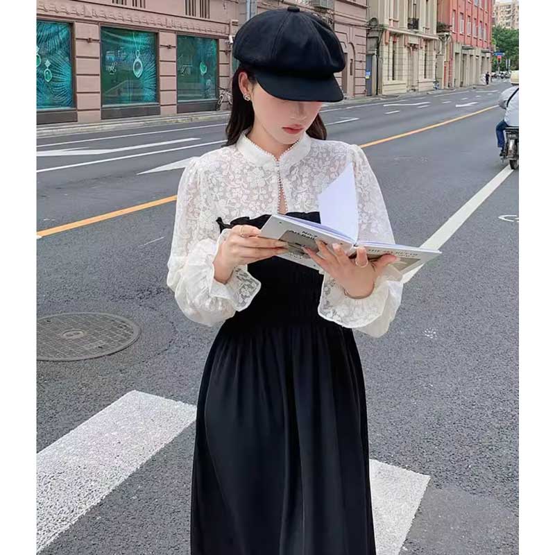 レーススリーブワンピース