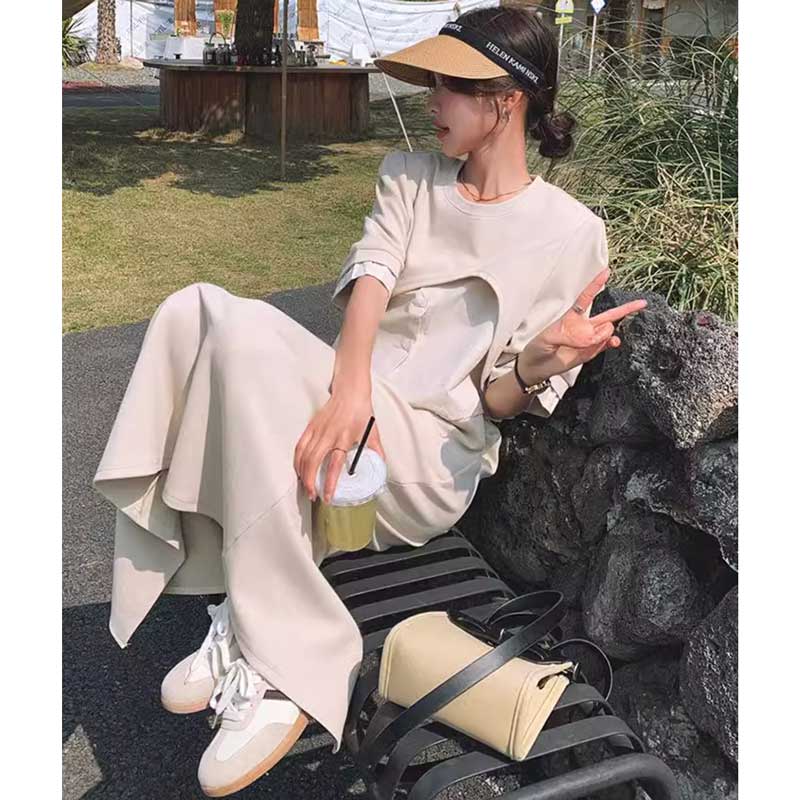 ペールカラーカジュアルセットアップ