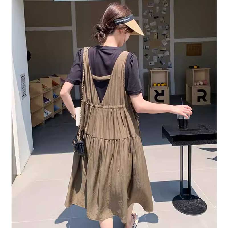 レイヤード風ギャザーワンピース