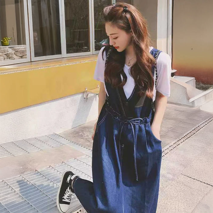 ウエストマークデニムサロペット