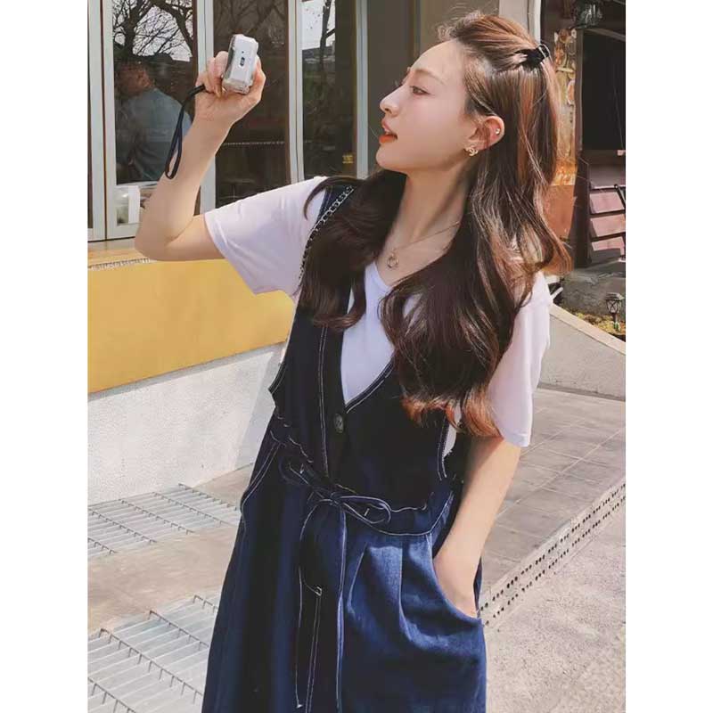 ウエストマークデニムサロペット