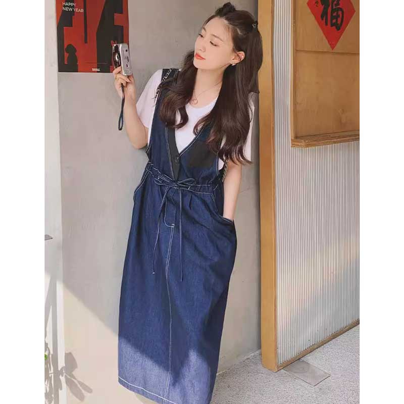 ウエストマークデニムサロペット