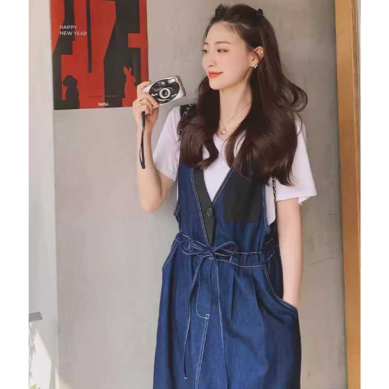 ウエストマークデニムサロペット