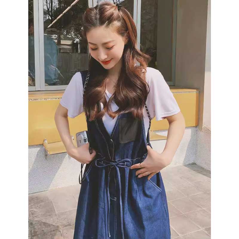 ウエストマークデニムサロペット