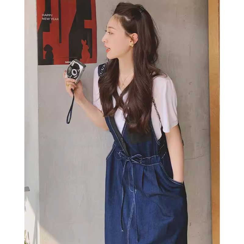 ウエストマークデニムサロペット