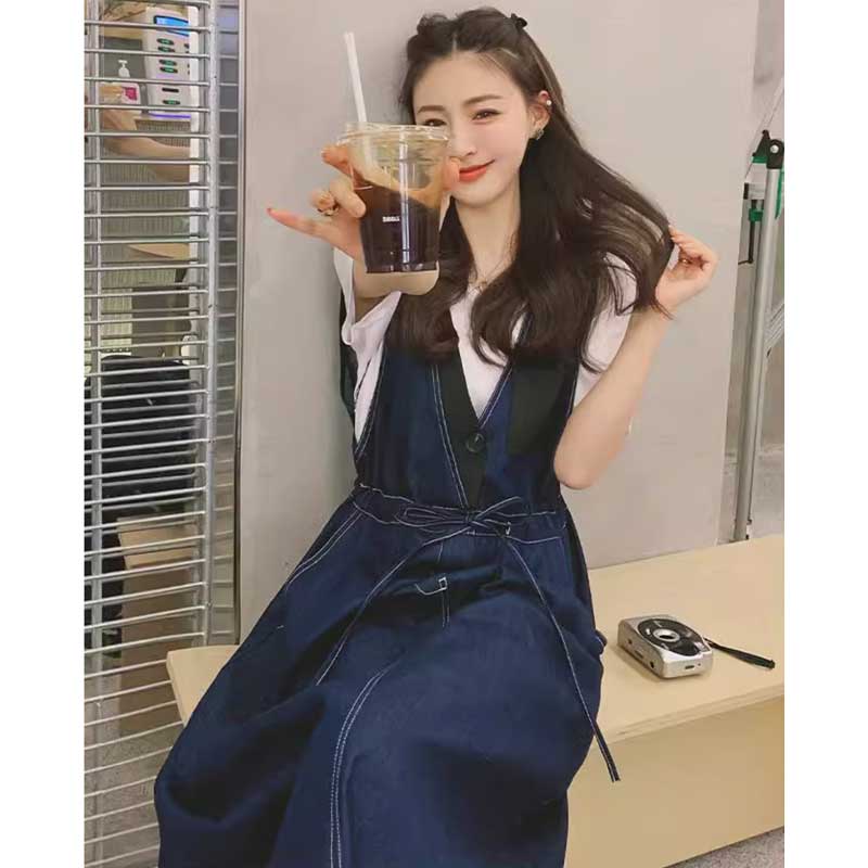 ウエストマークデニムサロペット