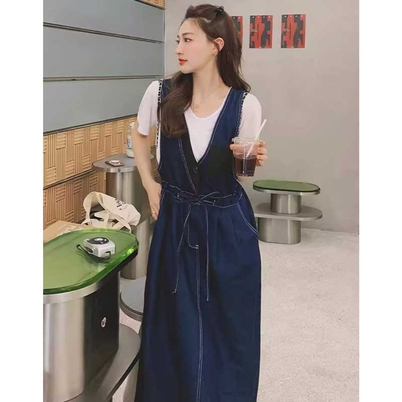 ウエストマークデニムサロペット