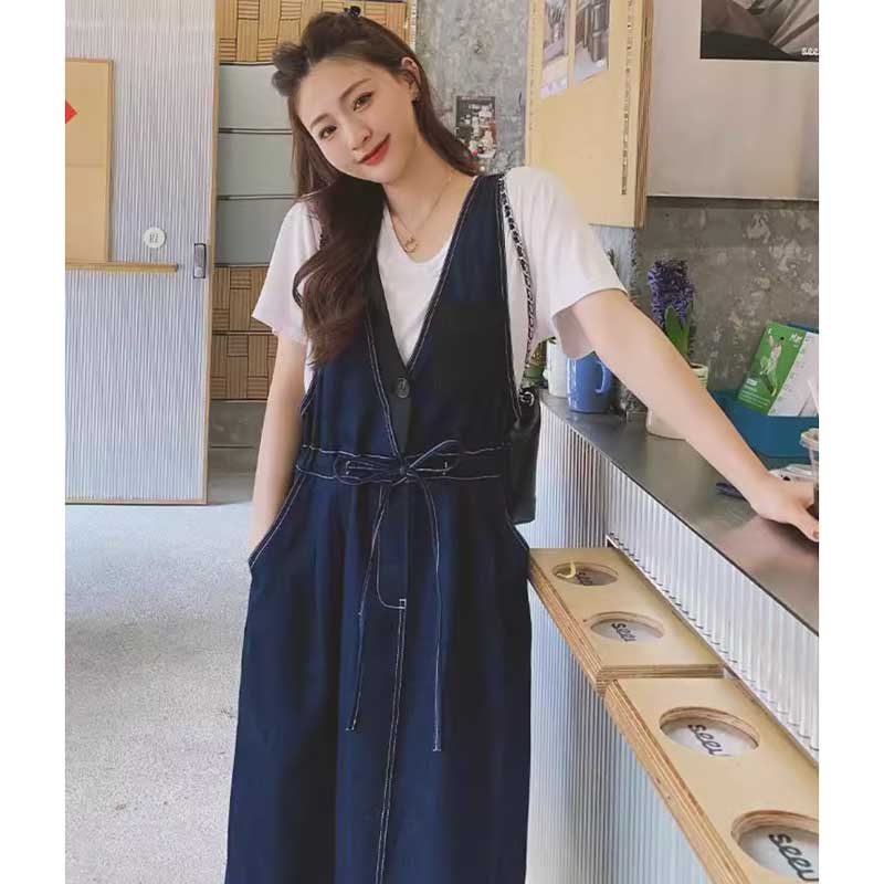 ウエストマークデニムサロペット