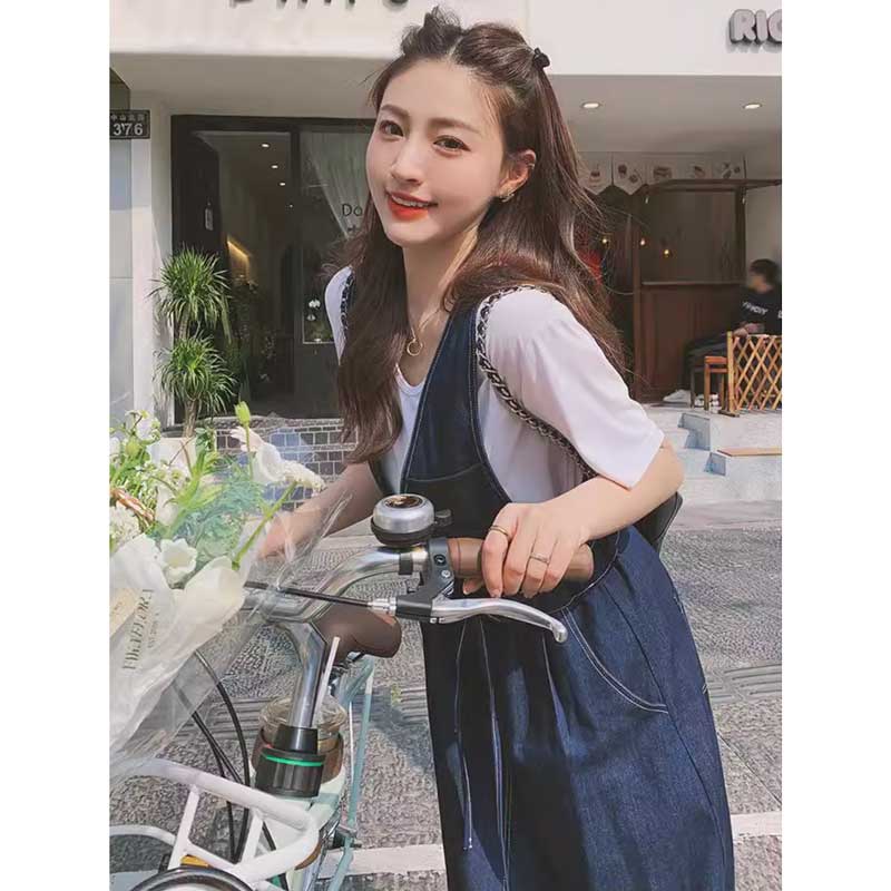 ウエストマークデニムサロペット