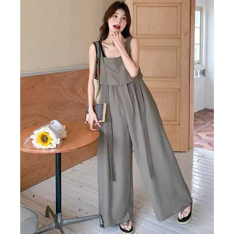 レイヤード風ワイドレッグサロペット