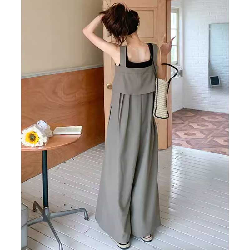 レイヤード風ワイドレッグサロペット