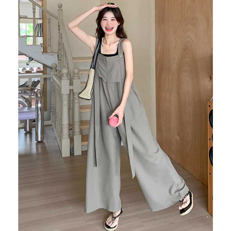 レイヤード風ワイドレッグサロペット