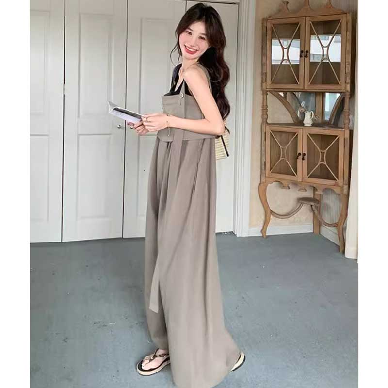 レイヤード風ワイドレッグサロペット